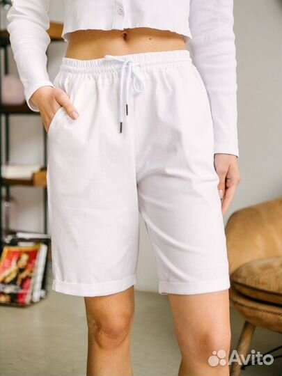 Шорты льняные бермуды