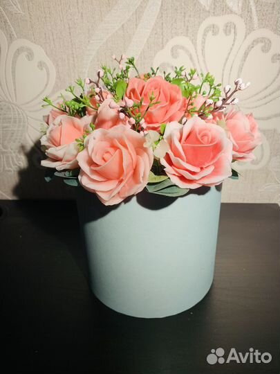 Букет роз из мыла