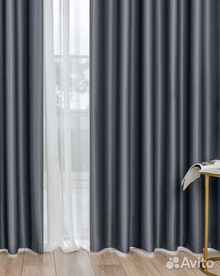 Шторы блэкаут Марсель Серый