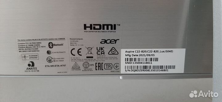 Моноблок Acer aspire c22 820 под восстановление ил