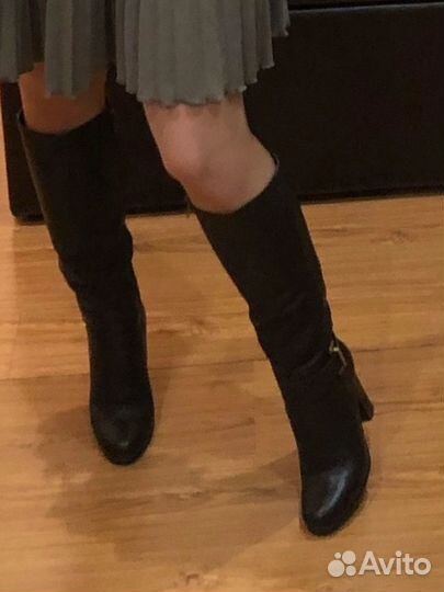 Сапоги женские натуральная кожа коричневые