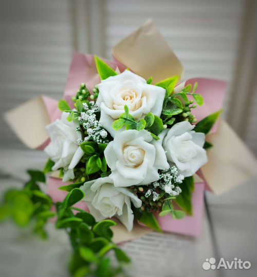 Букет из мыльных роз