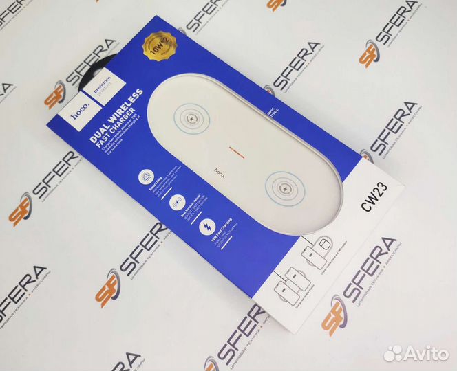 Беспроводная зарядка hoco CW23 2 в 1