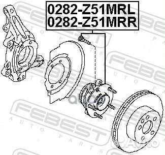 Ступица колеса перед лев 0282Z51MRL Febest