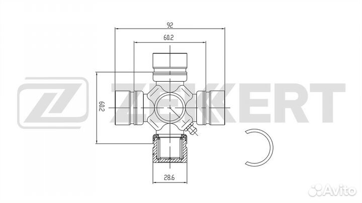 Крестовина карданного вала 28 60x92 00