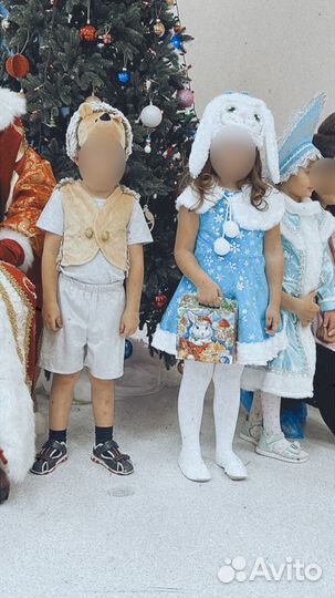 Новогодний костюм зайка - снегурка 110