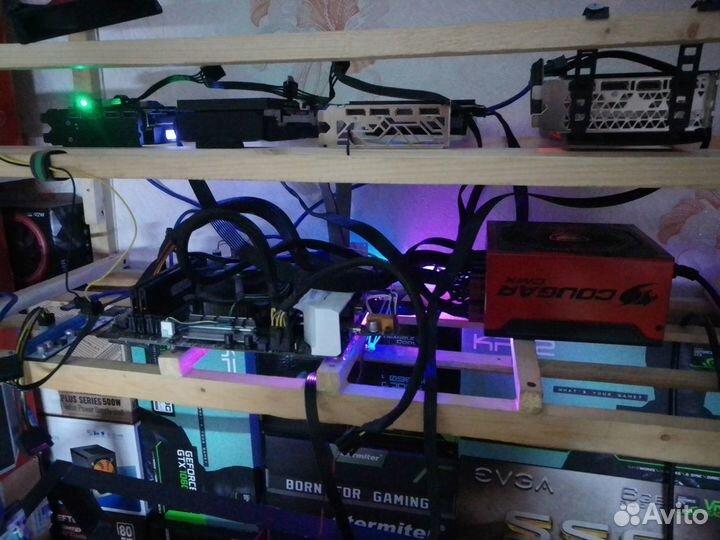 Игровые видеокарты, блок + мать+ озу