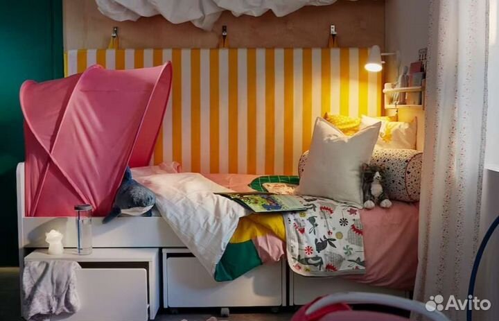 Полог в детскую кроватку, розовый, б/у