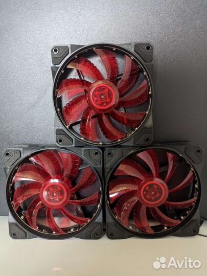 Вентиляторы для компьютера с подсветкой (красная)