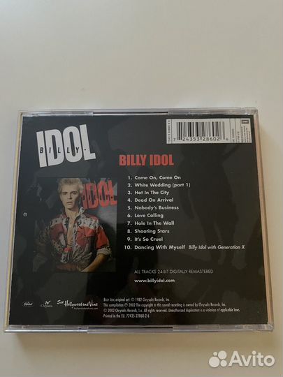 Billy idol 20TH anniversary CD 2002/1982 EU