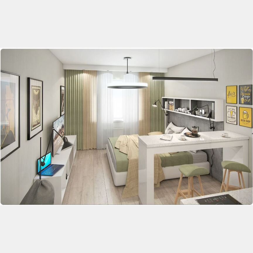2-к. апартаменты, 61,7 м², 10/25 эт.