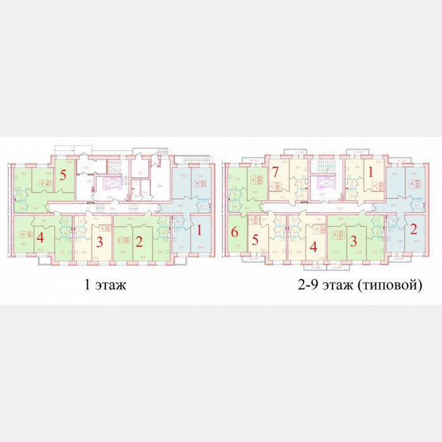 2-к. квартира, 61,8 м², 5/9 эт.