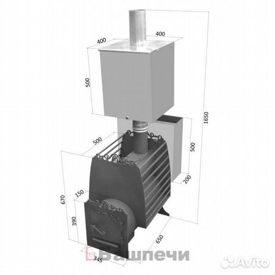 Печь Колибри 325 с/в (8мм)