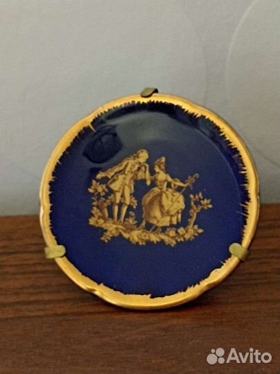 Limoges France Miniature Cobalt Blue and Gold