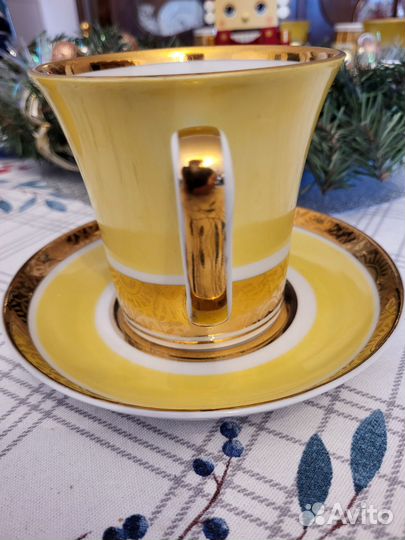 Чайный бокал пара лфз крытьё золото винтаж