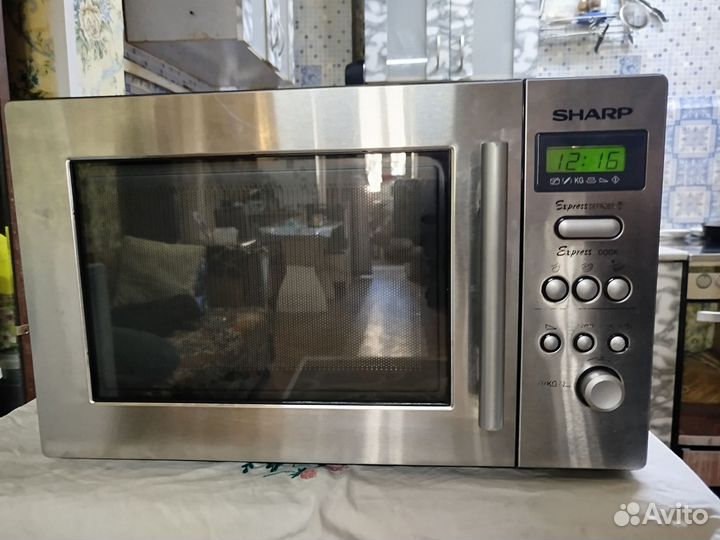 Микроволновая печь sharp, чистая, с грилем