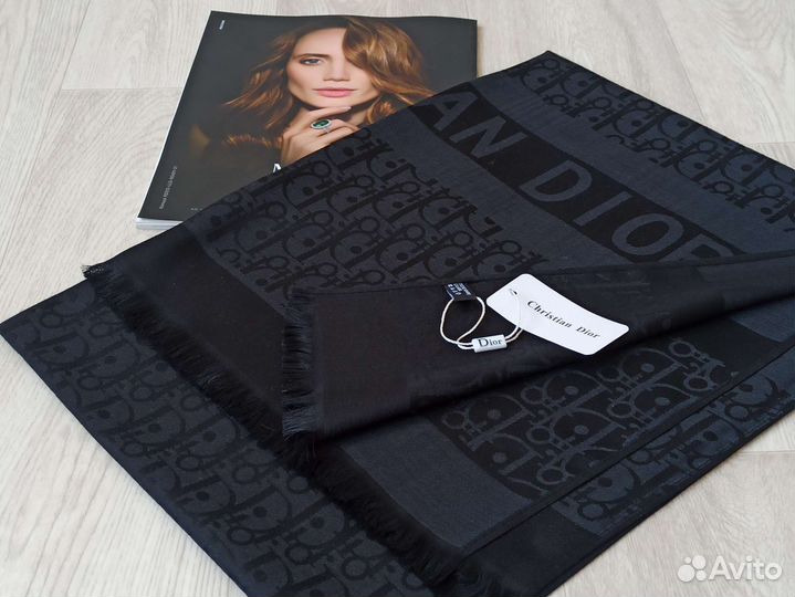 Палантин Кашемир черный Christian Dior 8 цветов