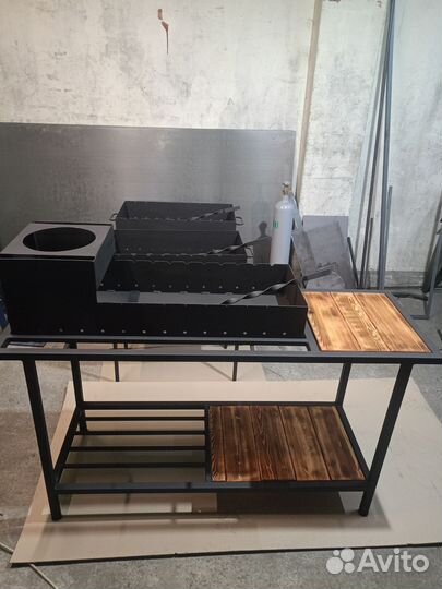 Мангал с печью под казан