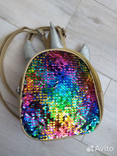 Рюкзак детский новый с пайетками единорог