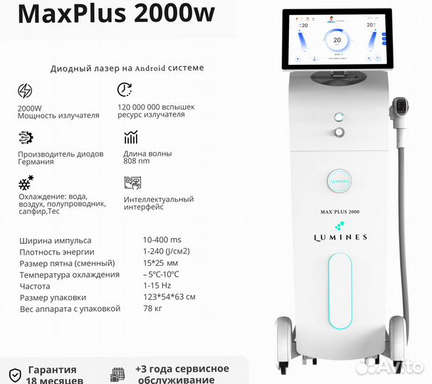 Диодный лазер Лю'Минес максплюс 2000в