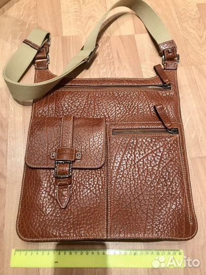 Мужская кожаная сумка планшет Trussardi оригинал