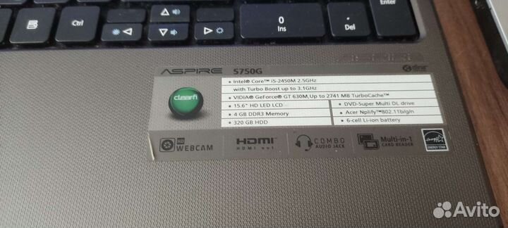 Ноутбук Acer aspire 5750g