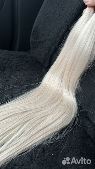 Волосы для наращивания люкс1 блонд белый 60 см