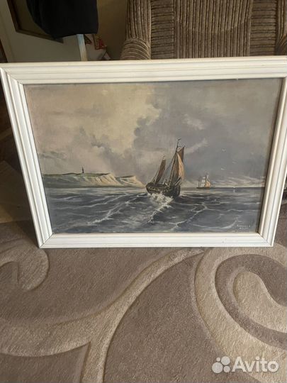 Картина маслом на холсте, времен СССР 1955 год