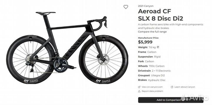 Canyon Aeroad 2021 Di2 (XS)