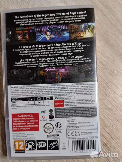 Streets of Rage 4 Anniversary Nintendo Switch