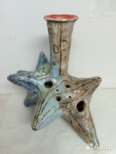 Керамический авторский вазон звезда