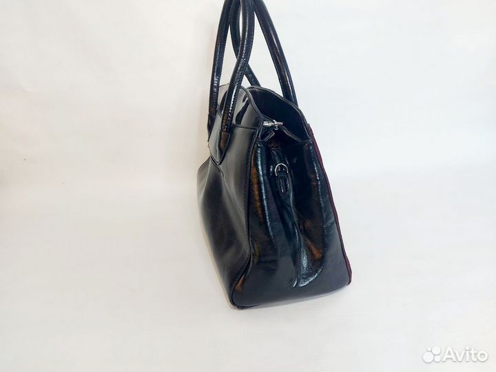 Сумка женская черно-бордовая