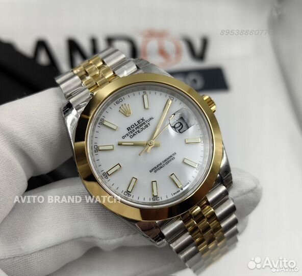 Часы Rolex datejust желтое золото сталь новые