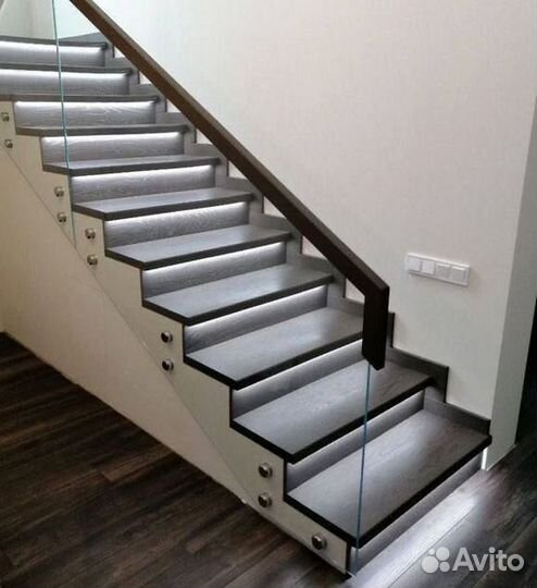 Стеклянные перила для лестниц