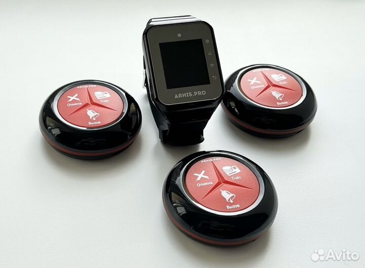 Кнопка вызова официанта и часы. Премиум комплект