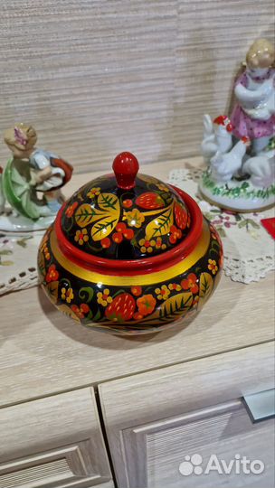 Сухарница-конфетница хохлома