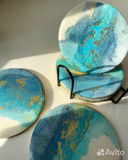 Набор подстаканников из эпоксидной смолы