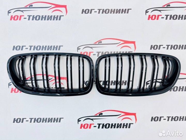 Решетка на BMW 5 F10 в стиле M черная глянцевая