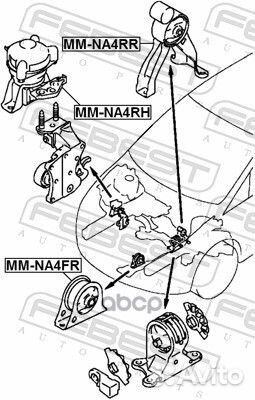 Подушка двигателя зад прав/лев mmna4RR Febest