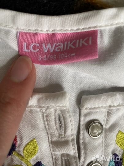 Блузка белая для девочек 98-104