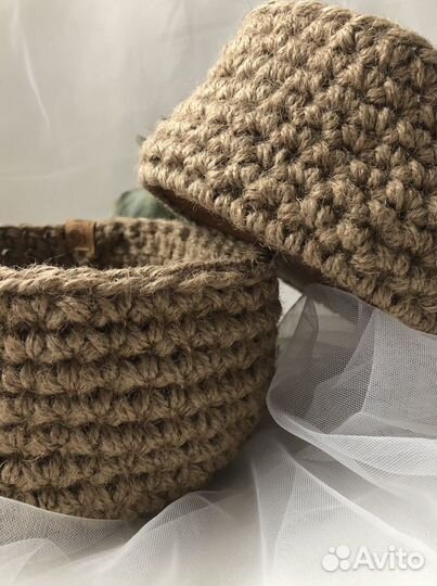 Корзины интерьерные из джута