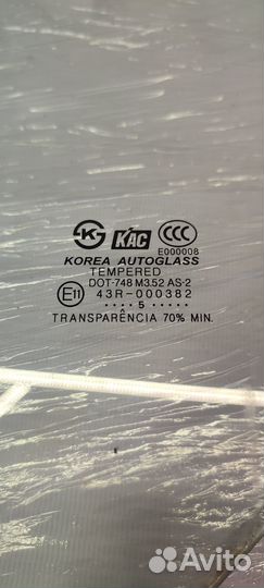 Стекло задней левой двери Hyundai Elantra