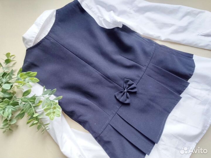 Жилетка для девочки школьная форма 158 синяя