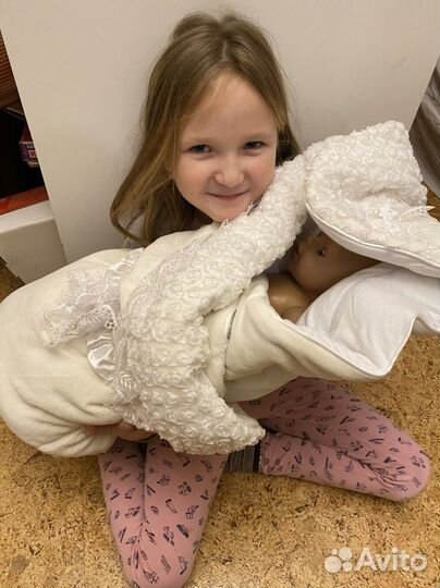 Роскошный кремовый конверт-одеяло на выписку