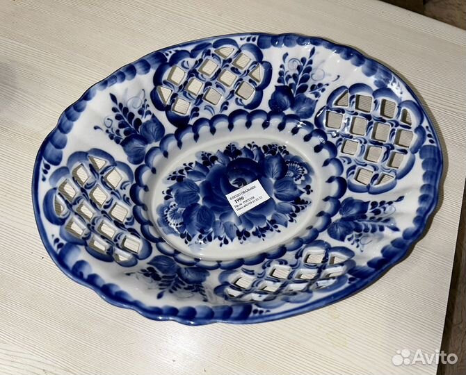 Блюдо новое гжель