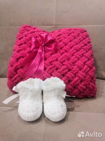 Плед детский вязаный ручная работа