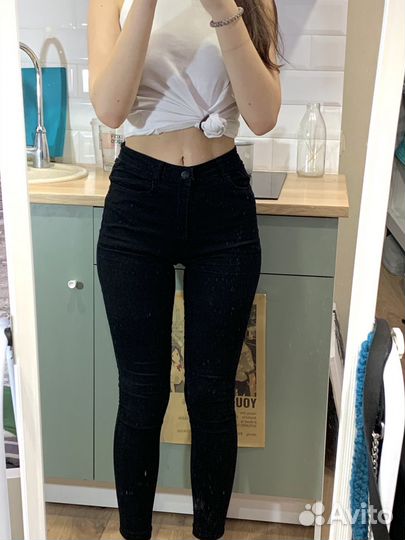 Джинсы скини черные