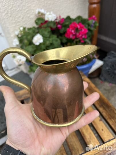 Винтажный Английский Медный сливочник