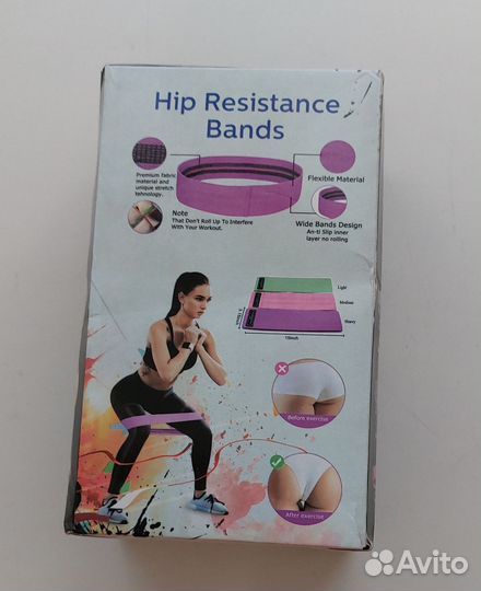 Резинки для фитнеса и спорта тканевые, 3штуки