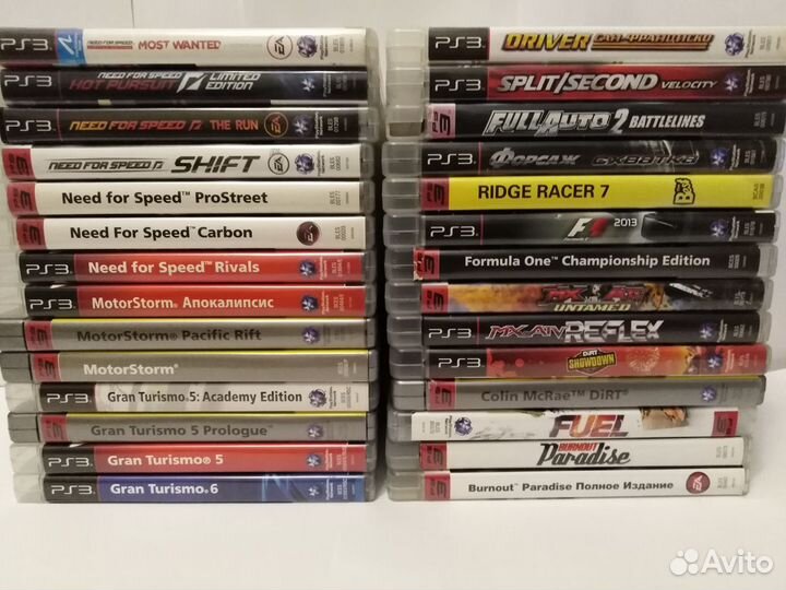 Игровые диски на ps3. Гонки